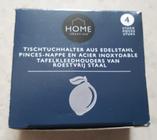 NEU ♥ HOME Creation ♥ 4x Tischtuchhalter Edelstahl 4er Set Magnete Zitrone ♥ OVP