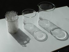 3 Stck Becherglas gross und Reagenzgläser, Laborglas Konvolut