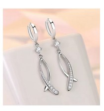 Ohrhänger Silber 925 elegante lange Damen Ohrringe  Länge 5,3cm