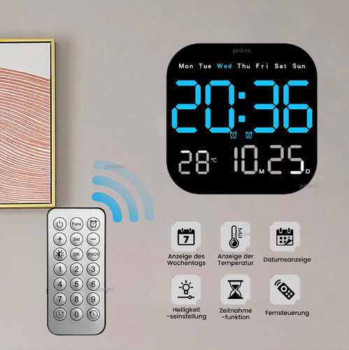 Große led digital - digital, wanduhr