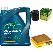 MANN Inspektionspaket 5L MANNOL Molibden Ultra 5W-30 für Toyota Prius Plus 1.8