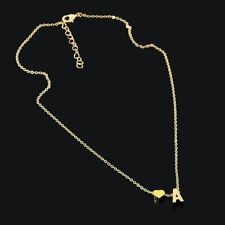 Damen Halskette Namenkette, Buchstaben von A-Z , mit Herz Silber, Gold