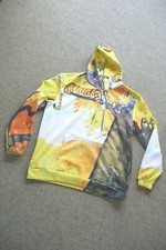 Calvin & Hobbes-Hoodie, Größe XL, gelb/bunt, Langarm, Schlupftasche