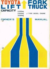 Toyota Gabelstapler 2/2,5/3 t J Typ Dieselmotor, orig. engl. Betriebsanleitung