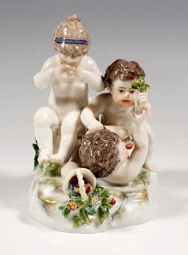 Meissen figur kinder raufen - meissen,