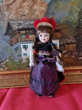 Puppe Sammlerpuppe Porzellankopf Schwarzwald ca 30 cm