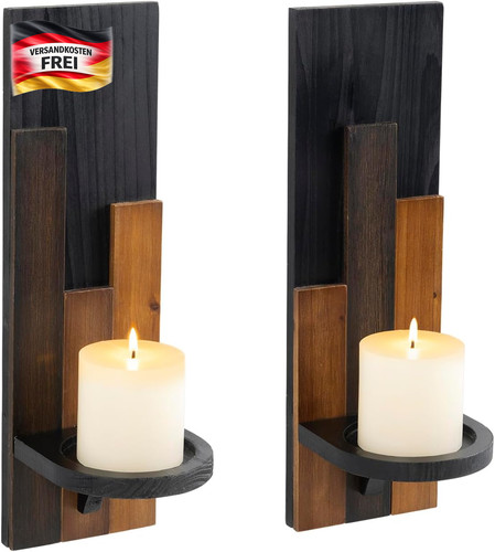 Wandkerzenhalter holz deko - holz,