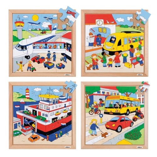 Transport holzpuzzle 4er set - transport,