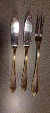 WMF cromargan besteck Antwerpen 2 Butterm. und 1 Fleischgabel teilmattiertiert u