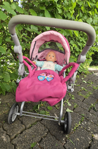 Puppenwagen rosa grau - puppenwagen, rosa/grau