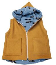 Weste Wollwalk Fledermäuse Wendeweste Kinder Kapuzenweste Handmad personalisiert