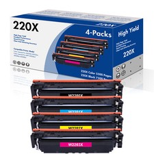 Kompatible Toner für HP 220A/220X Color Laserjet Pro MFP 4301fdw 4302dw MIT CHIP