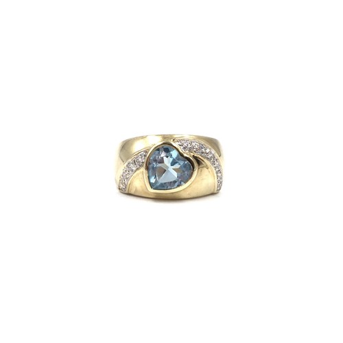8kt gelbgold ring hellblauer - 8kt,