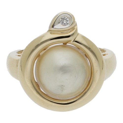 Mabe zuchtperle brillant ring - mabe,