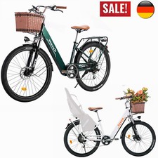 Damen e Bike 26" E-fahrrad 250W E-City bike Hinterradmotor 360 Wh Elektrofahrrad
