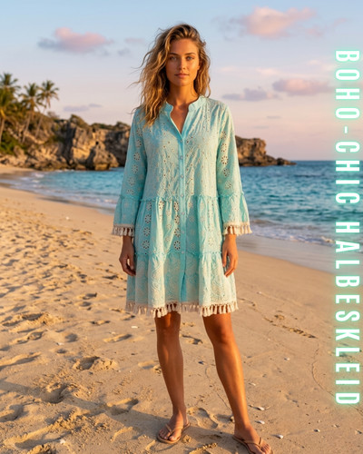 Damen boho minikleid - boho, baumwolle