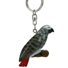 Graupapagei Anhänger Ara Schlüsselanhänger Taschenanhänger Holz Glücksbringer