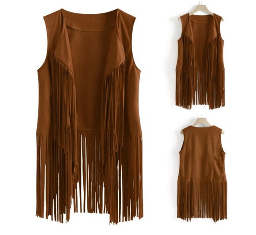 Hippie fransenweste damen 60er - hippie,