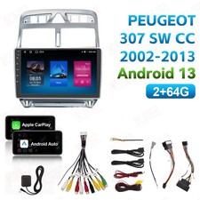 Android 13 Autoradio 2G+64G Carplay Für Peugeot 307 SW CC 2002-2013 GPS Navi BT