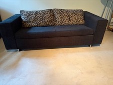 Sofa bzw ausziehbares Schlafsofa mit einer Breite von 200 cm in Stoff Schwarz