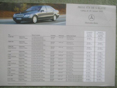 Mercedes benz klasse - s-klasse, w220