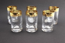 Kristallglas Schnapsglas Murano Medici 6er Set breiter Goldrand Hö 8cm Ätzdekor 