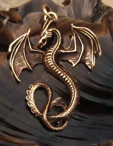 Drache anhänger bronze - bronze, symbol