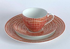 Arzberg 2000 Bastdekor Rot 1 Kaffeegedeck 3-tlg. Top Zustand Gedeck Löffelhardt