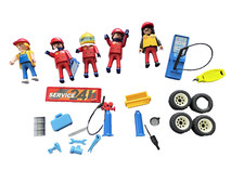 Playmobil Shell Rennfahrer 5 Figuren sowie diverse Kleinteile Vitage