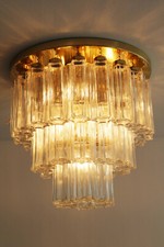 XL Limburg chandelier Kronleuchter Lampe Messing venini art 1970s WOW 1 von 3