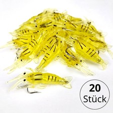 20 St GARNELEN 4,8 cm mit Haken Beifänger Norwegen Dorsch Makrelen Paternoster