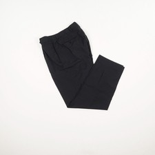 HUGO BOSS Herren Stoffhose Gr. 50 schwarz Bundfaltenhose Anzughose Schurwolle