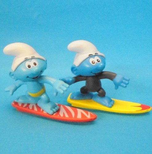 Schlumpf auf surfbrett - 2x, =