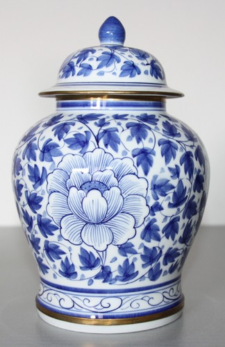 Deckelvase tischvase blaues - deckelvase,