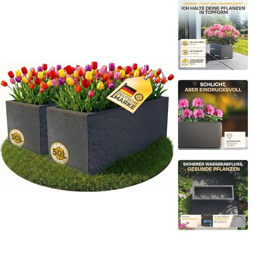 Rechteckige 50l blumenkübel - rechteckige,