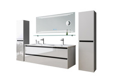 Badmöbel set weiss schwarz - badmöbel, weiss/schwarz