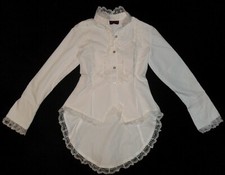 Edle BAROCK Bluse Rückenschnürung weiß Gr S  Larp Cosplay Vampire Gothic Lolita