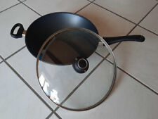 Eurolux Wokpfanne 32 cm Aluguss beschichtet Wok Antihaft & Glasdeckel