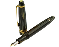 Montblanc Meisterstück Füller No.142 Grau Gestreift OBB-Feder Restauriert