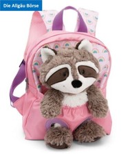 Nici 49845 Rucksack m. Waschbär Plüschtier rosa 21x26cm Kindergarten Schule Neu