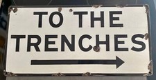 Seltenes Militärarmee zu den Schützengräben Emaille und Metallschild