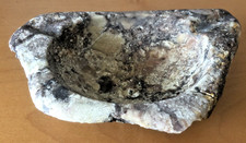 Aschenbecher Onyx Marmor beige / braun  ca. 0,3 KG /ca. 15 x 9 cm.  70er Vintage