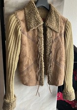 Jacke Woll-Teddy-Leder-Mix v