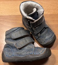 Größe 20 Baby - Winterschuhe blau Anna+Paul Klettverschluss echt Lammfellfutter