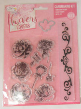 CARDMAKING KIT / Embossing Folder / Clear stamps / Metal die --- Blumen, Rosen