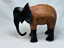 Figur Elefant Holz Metall Braun Schwarz Dekoration 