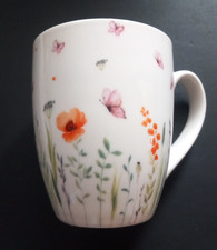 Kaffeebecher, Wildblumen mit Schmetterlingen, 320 ml, 10 cm hoch ,