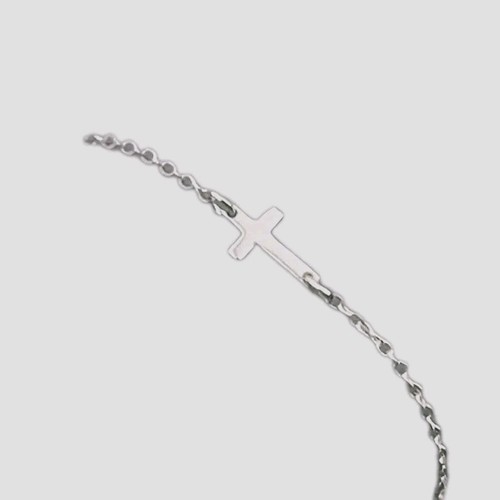 Silbernes damenarmband kreuz - silbernes,