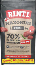 Rinti Max-i-Mum Rind 12+2 kg - AKTION - getreidefreies Trockenfutter für Hunde