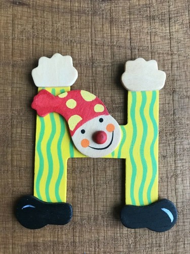 Holzbuchstabe deko bunt - h,